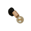 Searchlight 50211-1NA Spinny Spotlight Wall Light - Wood & Matt Black Metal