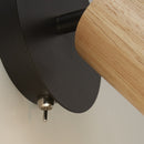 Searchlight 50211-1NA Spinny Spotlight Wall Light - Wood & Matt Black Metal