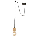 Searchlight 50212-1NA Spinny Pendant - Wood & Matt Black Metal