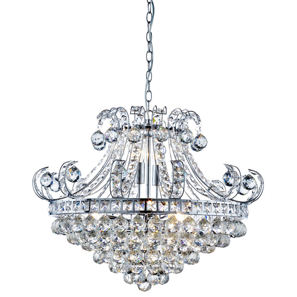 Searchlight 5046-6CC Bloomsbury 6Lt Tiered Chandelier -  Chrome, Clear Crystal
