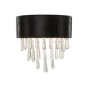 Searchlight 50818-2BK Glamour 2Lt Wall Light - Black Velvet & Clear Crystal - Searchlight - Falcon Electrical UK