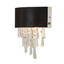 Searchlight 50818-2BK Glamour 2Lt Wall Light - Black Velvet & Clear Crystal - Searchlight - Falcon Electrical UK