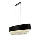 Searchlight 50818-8BK Glamour 8Lt Oval Pendant - Black Velvet & Clear Crystal