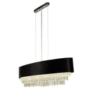 Searchlight 50818-8BK Glamour 8Lt Oval Pendant - Black Velvet & Clear Crystal