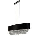 Searchlight 50818-8BK Glamour 8Lt Oval Pendant - Black Velvet & Clear Crystal