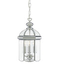 Searchlight 5133CC Bevelled Lantern 3Lt Pendant - Chrome Metal & Clear Glass