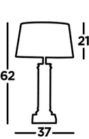 Searchlight 5141AB Pedestal Table Lamp - Antique Brass, Glass & Cream Fabric