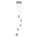 Searchlight 51481-5CC Allure 5Lt Multi-Drop Pendant - Chrome Metal & Clear Acrylic