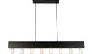 Searchlight 51607-8BK Piano 8Lt Diner Bar Pendant - Matt Black Metal