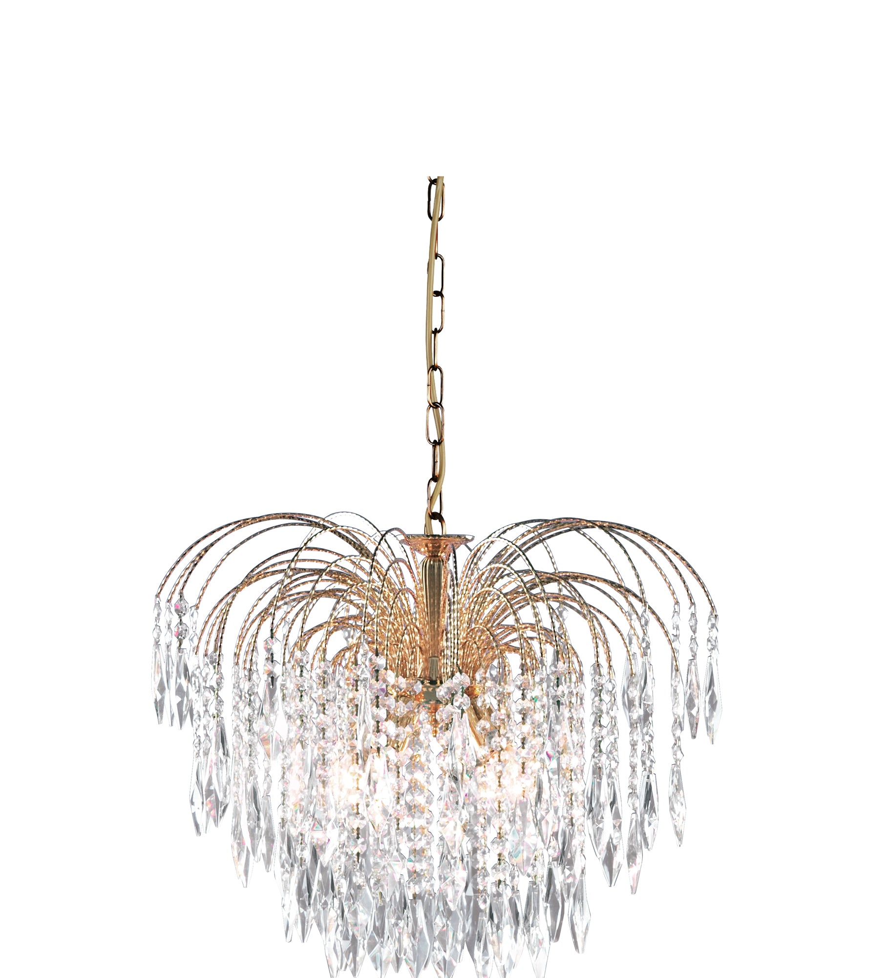Searchlight 5175-5 Waterfall 5Lt Pendant - Gold Metal & Crystal ...