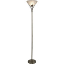 Searchlight 5222AB Linea Floor Lamp - Antique Brass Metal & Acid Glass