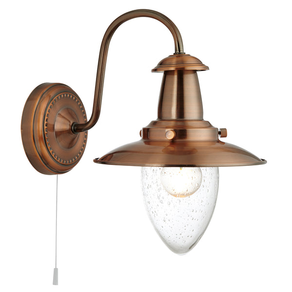 Searchlight 5331-1CU Fisherman Ii Wall Light  - Copper Metal & Clear Seeded Glass