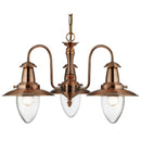 Searchlight 5333-3CU Fisherman II 3Lt Pendant - Copper Metal & Clear Seeded Glass