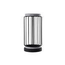 Searchlight 54210-1BK Circolo Cage Table Lamp - Black Metal & White Silicon