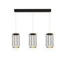 Searchlight 54212-3BK Circolo 3Lt Cage Bar Pendant - Black Metal & White Silicon