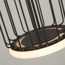 Searchlight 54212-3BK Circolo 3Lt Cage Bar Pendant - Black Metal & White Silicon