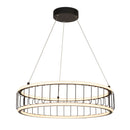 Searchlight 54214-1BK Circolo Cage Drum Pendant - Black Metal & White Silicon