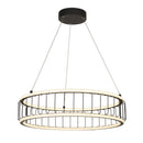 Searchlight 54214-1BK Circolo Cage Drum Pendant - Black Metal & White Silicon