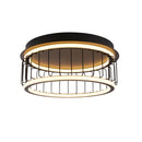 Searchlight 54215-1BK Circolo Cage Flush - Black Metal & White Silicon