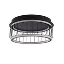 Searchlight 54215-1BK Circolo Cage Flush - Black Metal & White Silicon