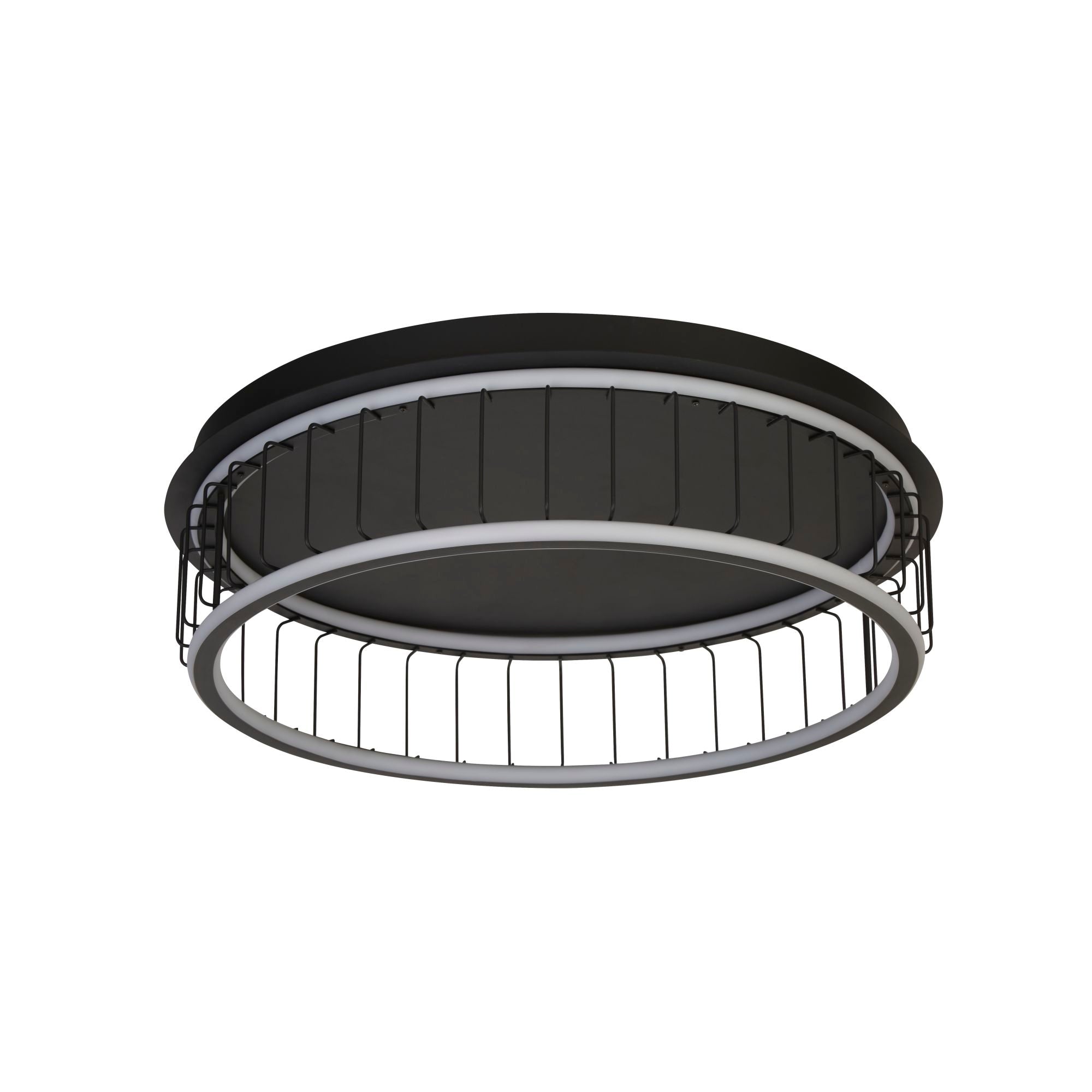 Searchlight 54216-1BK Circolo Cage Flush - Black Metal & White Silicon ...