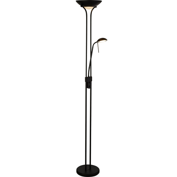 Searchlight 5430BK Mother & Child Floor Lamp - Matt Black Metal & Glass