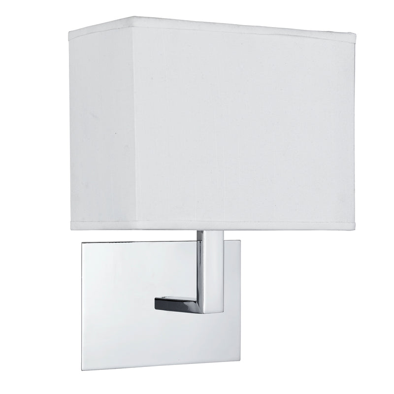 Searchlight 5519CC Hotel  Wall Light  - Chrome Metal & White Fabric Shade
