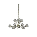 Searchlight 5579-9AB Bellis Ii 9Lt Pendant - Antique Brass & Clear Crystal Beads