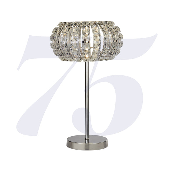 Searchlight 5817CC Marylin Table Lamp - Chrome, Crystal Glass & Sand Diffuser