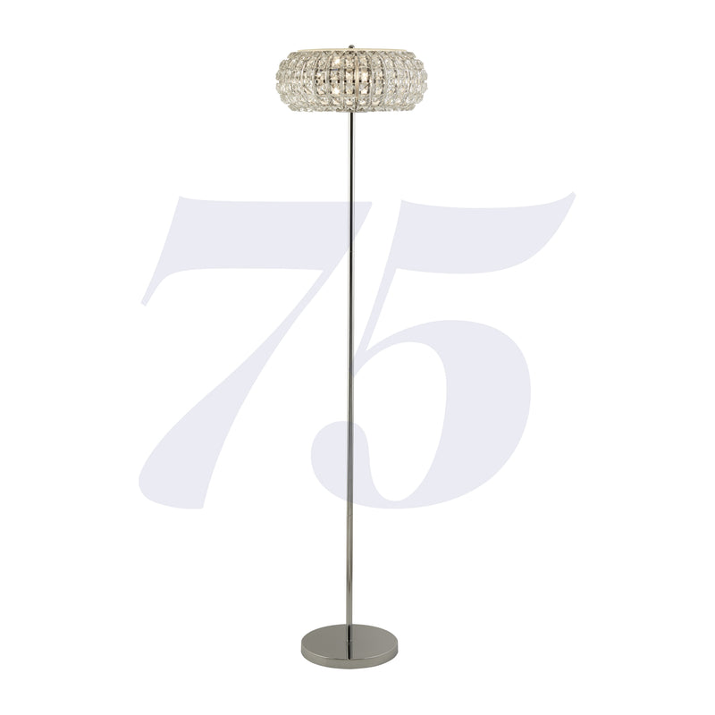 Searchlight 5819CC Marylin 3LT Floor Lamp - Chrome, Crystal Glass & Sand