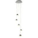 Searchlight 5845-5CC Marbles LED 5Lt Multi - Drop  -  Chrome, Crushed Ice Shade