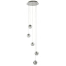 Searchlight 5845-5CC Marbles LED 5Lt Multi - Drop  -  Chrome, Crushed Ice Shade