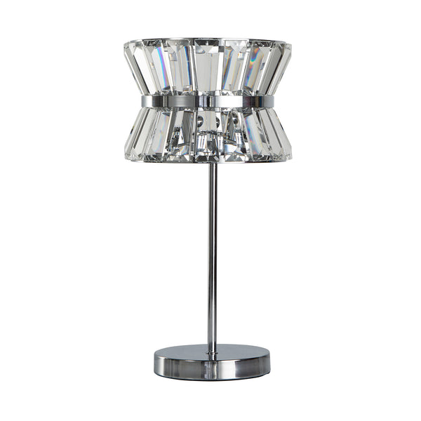 Searchlight 59411-2CC Uptown 2Lt Table Lamp - Chrome Metal & Clear Crystal