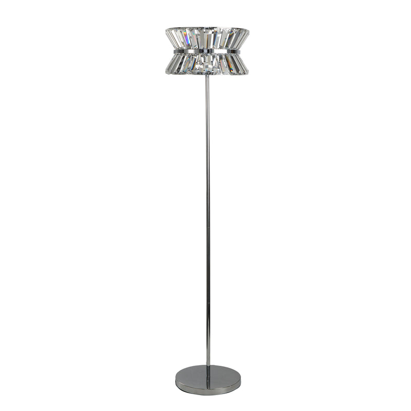 Searchlight 59411-3CC Uptown 3Lt Floor Lamp - Chrome Metal & Clear Crystal