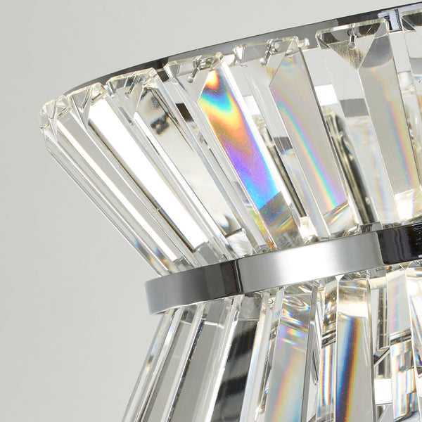 Searchlight 59411-3CC Uptown 3Lt Floor Lamp - Chrome Metal & Clear Crystal