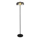 Searchlight 59802-1SM Frisbee Floor Lamp  - Black Metal & Smoked Glass