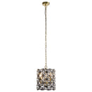 Searchlight 59811-2BSB Iris 2Lt Pendant - Black Metal, Crystal & Brass