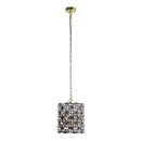 Searchlight 59811-2BSB Iris 2Lt Pendant - Black Metal, Crystal & Brass