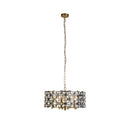 Searchlight 59811-5BSB Iris 5Lt Pendant - Black Metal, Crystal & Brass - Searchlight - Falcon Electrical UK