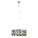 Searchlight 59811-5BSB Iris 5Lt Pendant - Black Metal, Crystal & Brass - Searchlight - Falcon Electrical UK