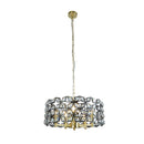 Searchlight 59811-5BSB Iris 5Lt Pendant - Black Metal, Crystal & Brass - Searchlight - Falcon Electrical UK
