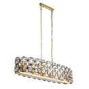 Searchlight 59811-6BSB Iris 6Lt Pendant - Black Metal, Crystal & Brass