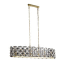 Searchlight 59811-6BSB Iris 6Lt Pendant - Black Metal, Crystal & Brass