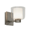 Searchlight 6051SN Bolivia Wall Light - Satin Nickel Metal, Clear & Opal Glass