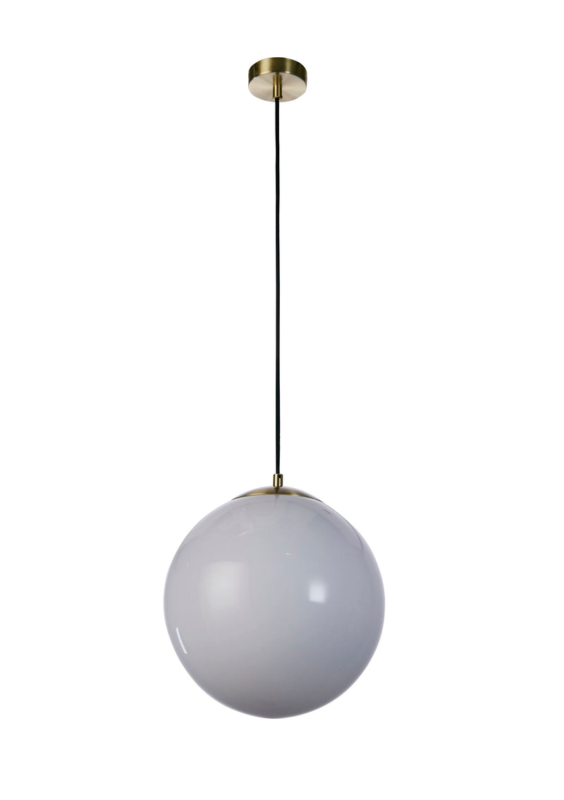 Searchlight 6066SB Atom II Pendant - Satin Brass & Opal Glass