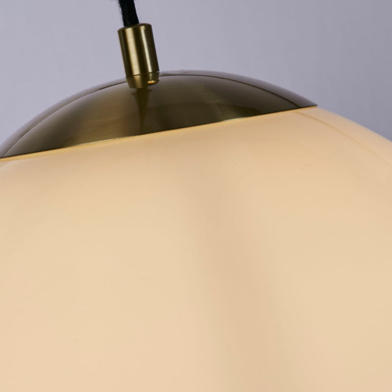 Searchlight 6066SB Atom II Pendant - Satin Brass & Opal Glass