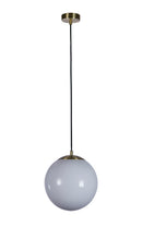 Searchlight 6077SB Atom II Pendant - Satin Brass & Opal Glass