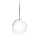 Searchlight 6077 Atom Pendant - Satin Silver & Opal Glass