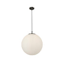 Searchlight 6088 Atom Pendant - Black Metal & Opal Glass