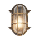 Searchlight 61402BG Bulkhead Oval Outdoor Light - Black Gold Metal & Clear Glass